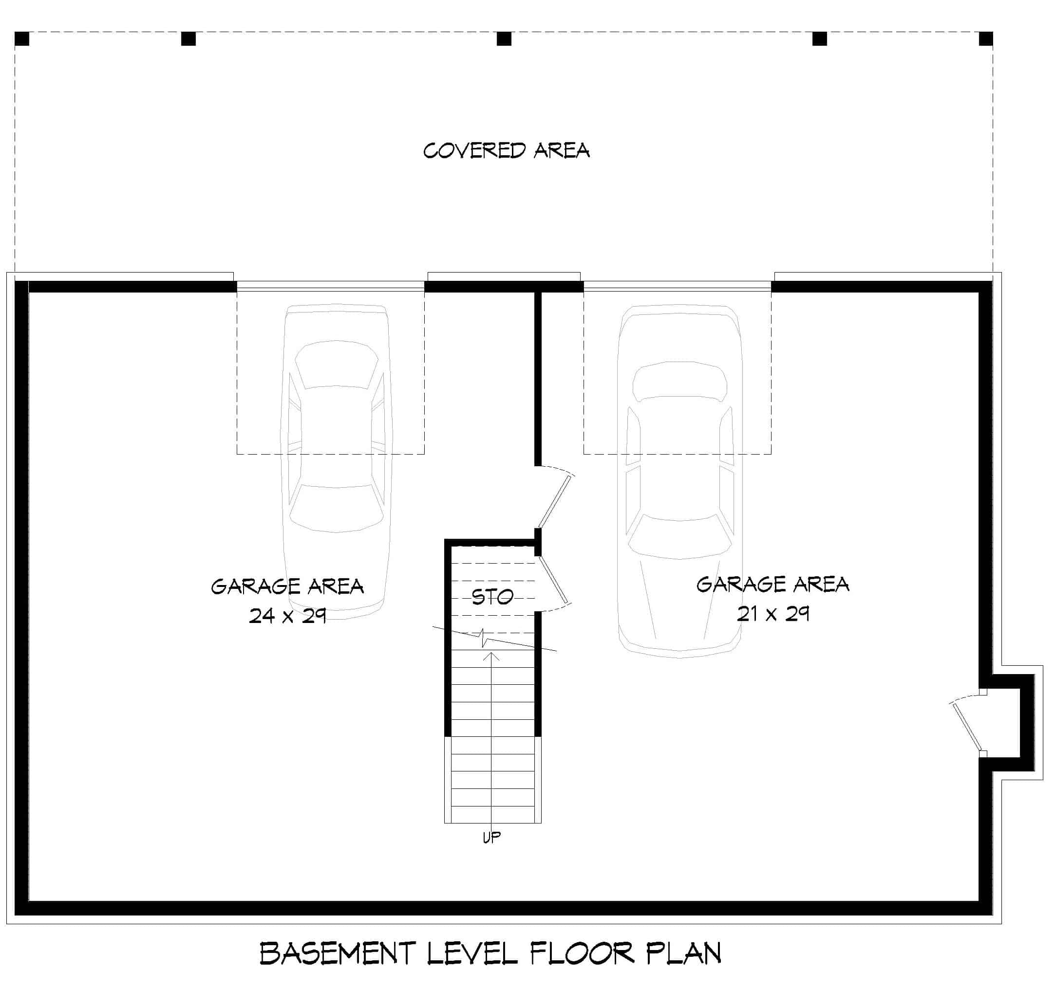 Basement of Farmhouse Plan #196-1248