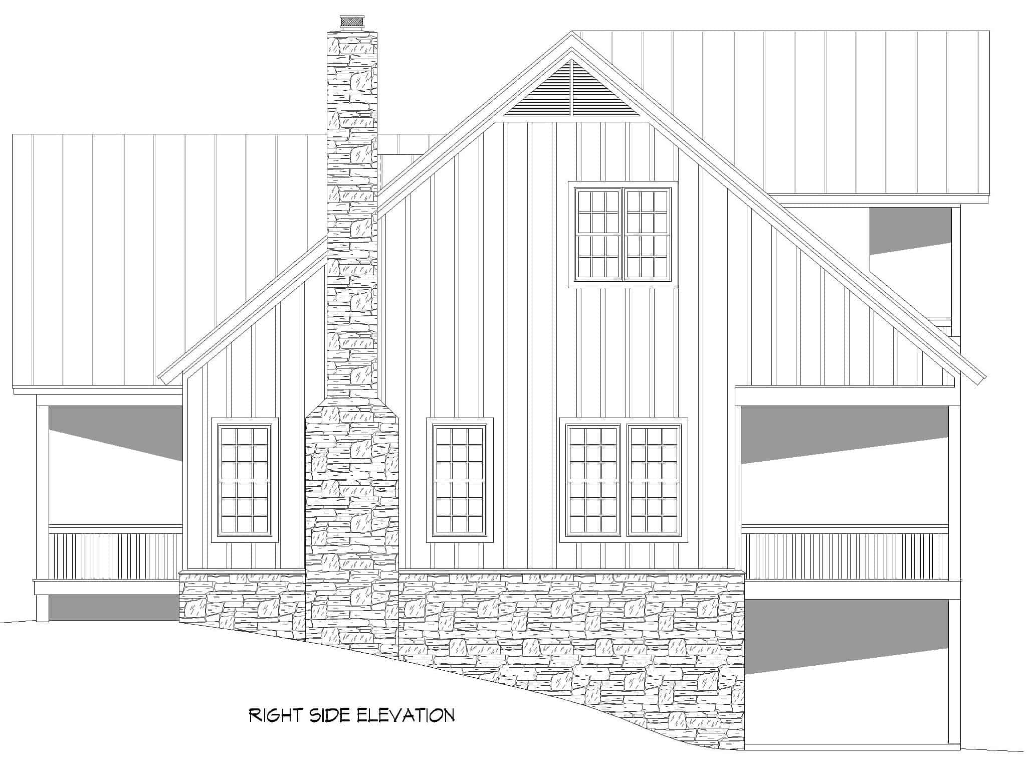 Home Plan Right Elevation of this 3-Bedroom,2458 Sq Ft Plan -196-1248