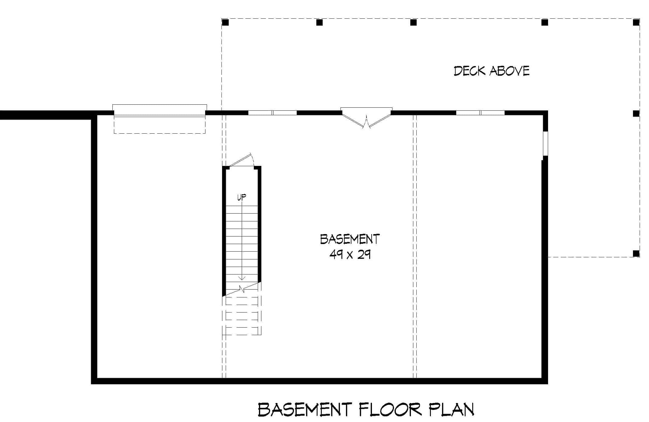 Basement of Ranch Plan #196-1250