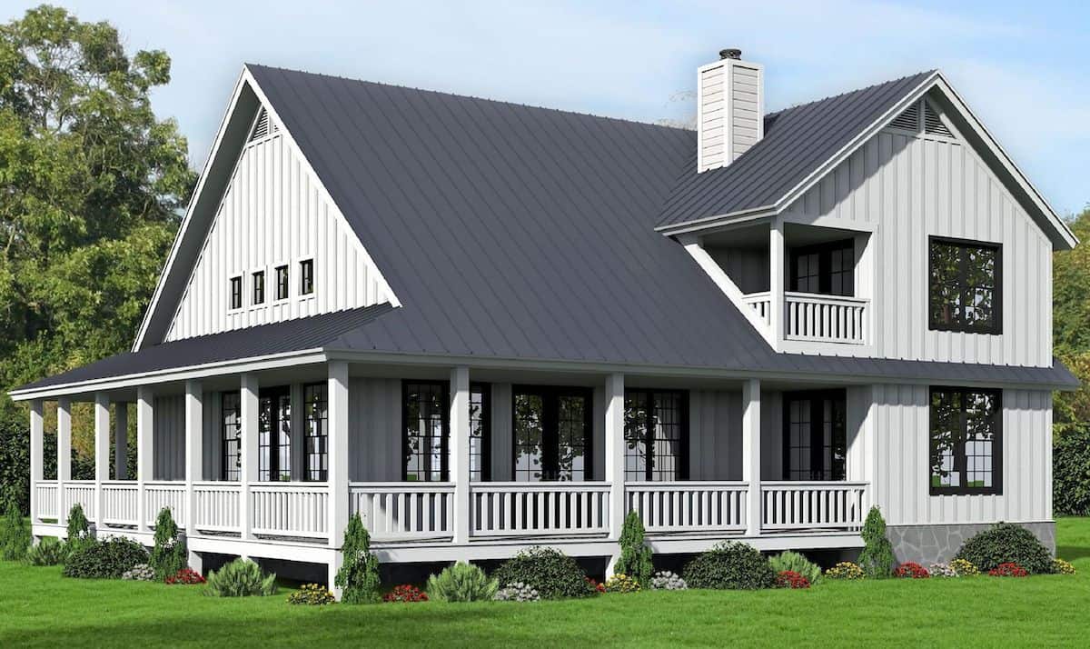 Rear View of this 3-Bedroom, 2123 Sq Ft Plan - 196-1251