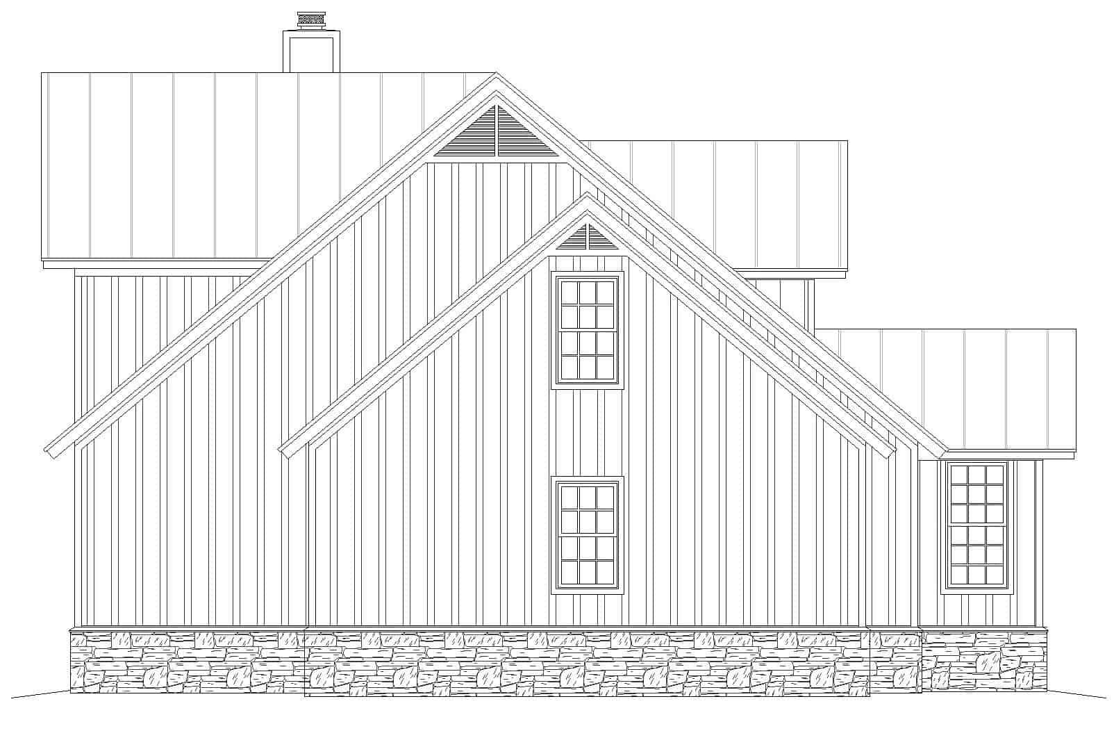 Home Plan Left Elevation of this 3-Bedroom,2123 Sq Ft Plan -196-1251