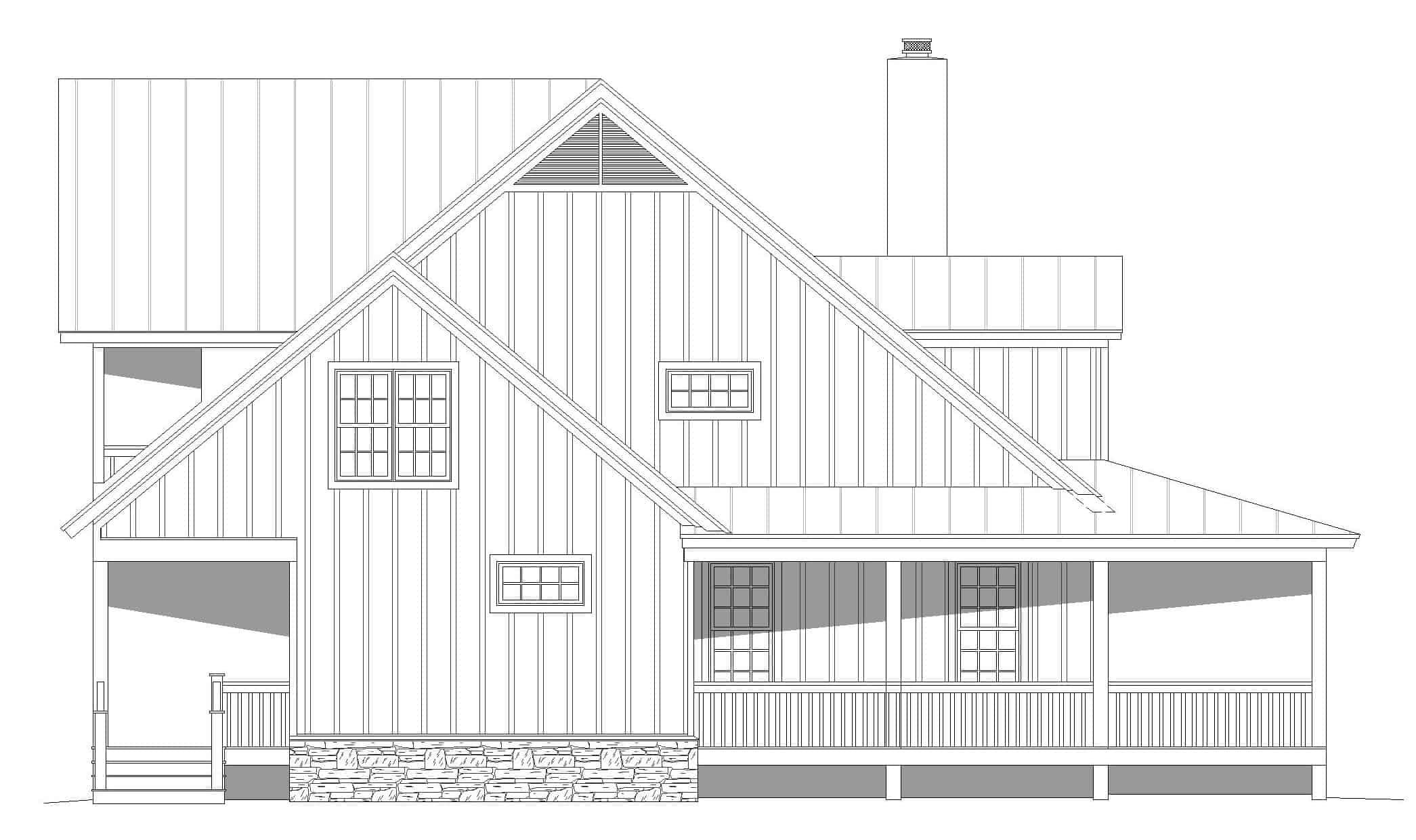 Home Plan Left Elevation of this 3-Bedroom,2718 Sq Ft Plan -196-1252
