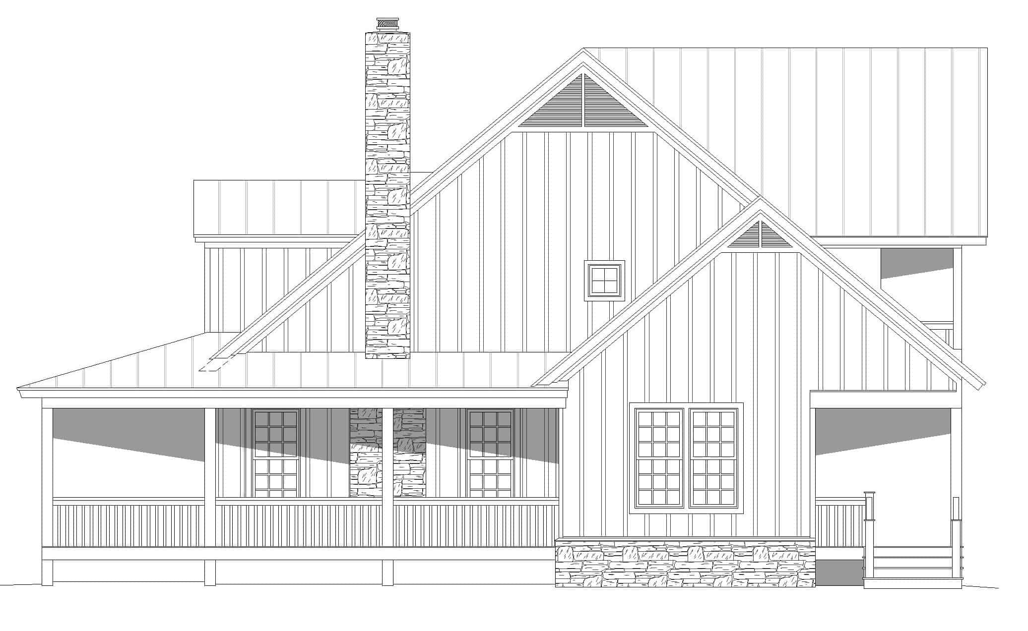 Home Plan Right Elevation of this 3-Bedroom,2718 Sq Ft Plan -196-1252