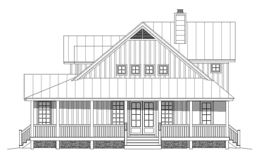 Home Plan Left Elevation of this 2-Bedroom,2400 Sq Ft Plan -196-1254