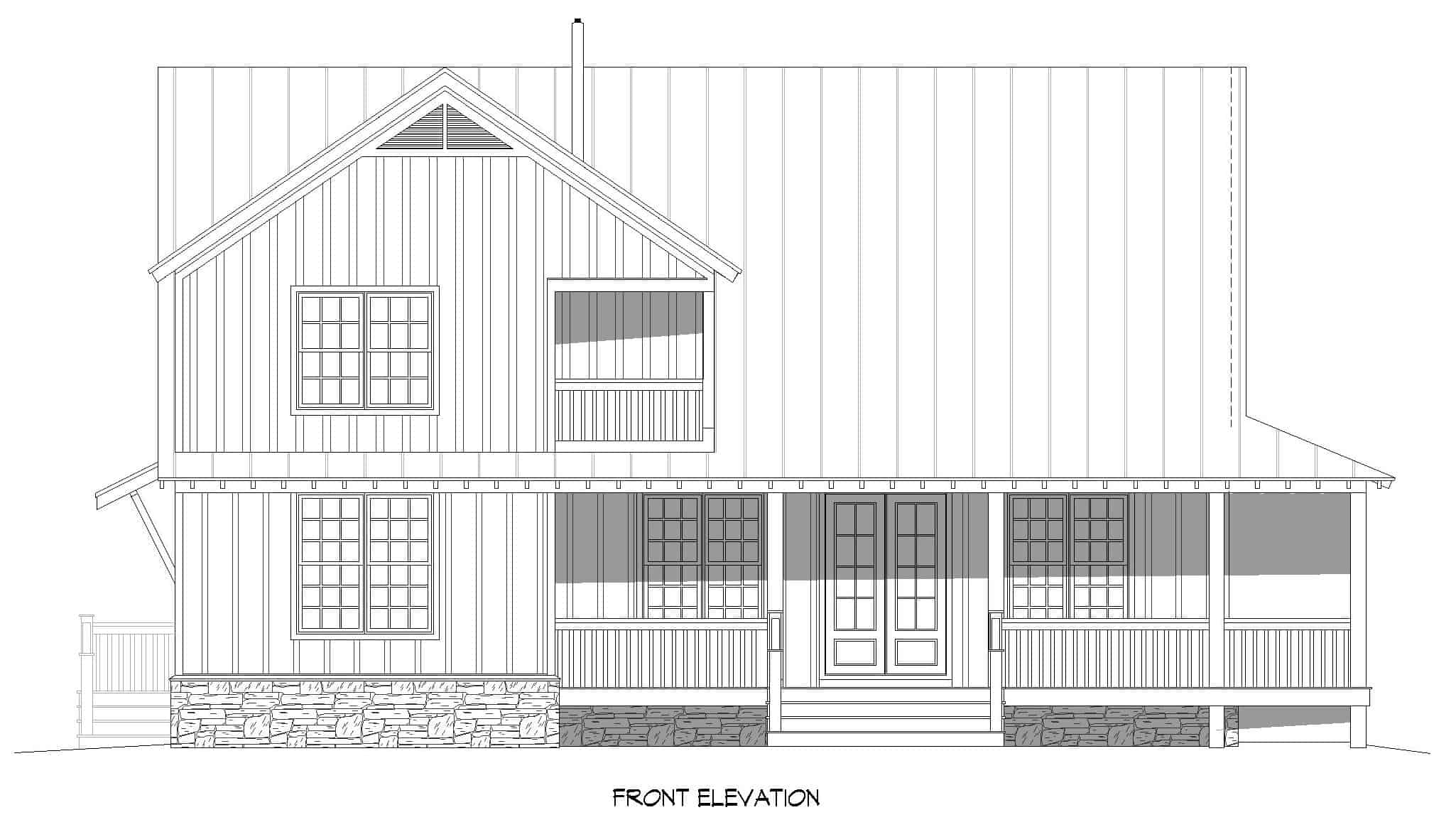 Home Plan Front Elevation of this 3-Bedroom,2200 Sq Ft Plan -196-1255