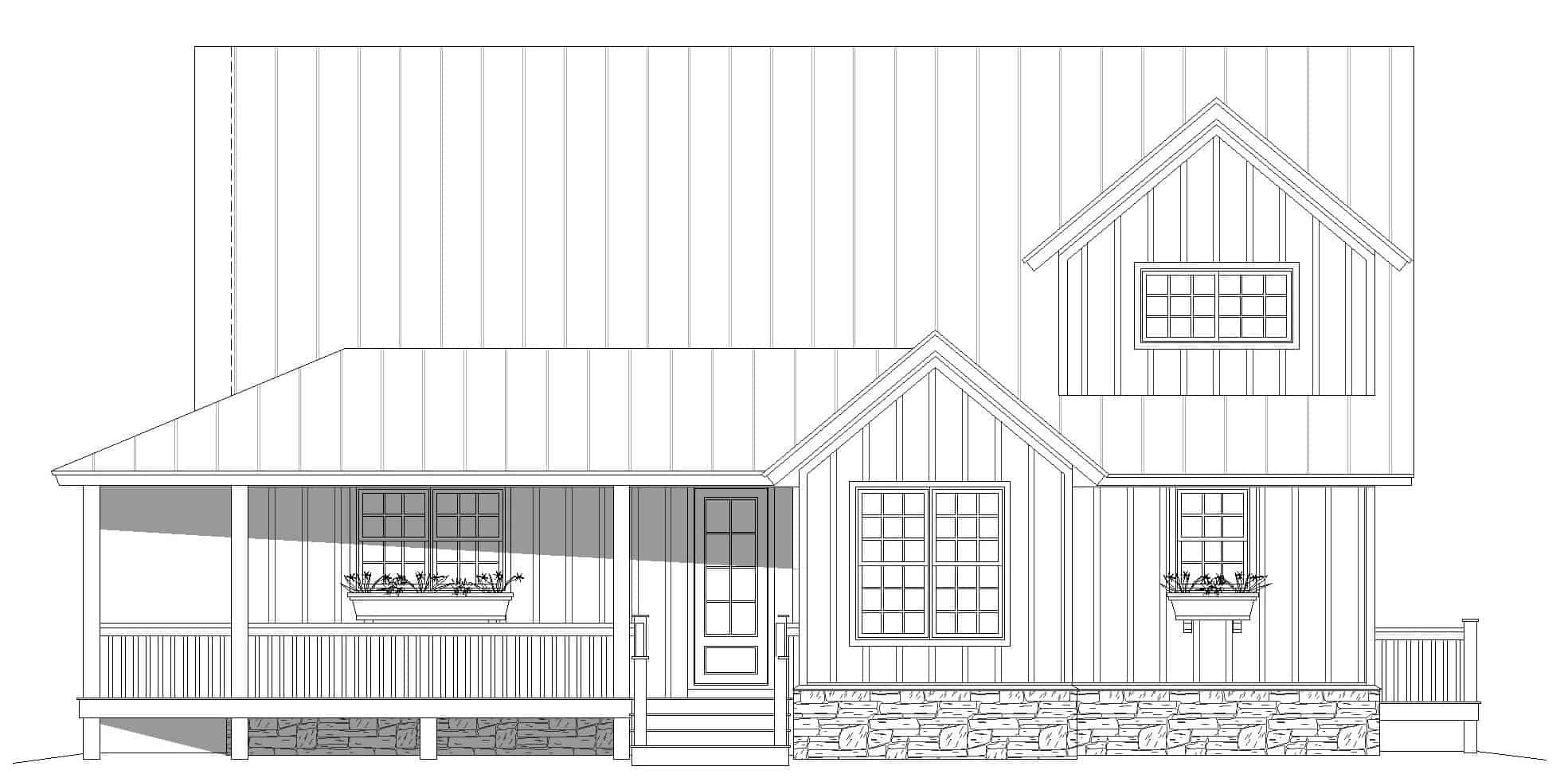 Home Plan Front Elevation of this 3-Bedroom,2300 Sq Ft Plan -196-1256