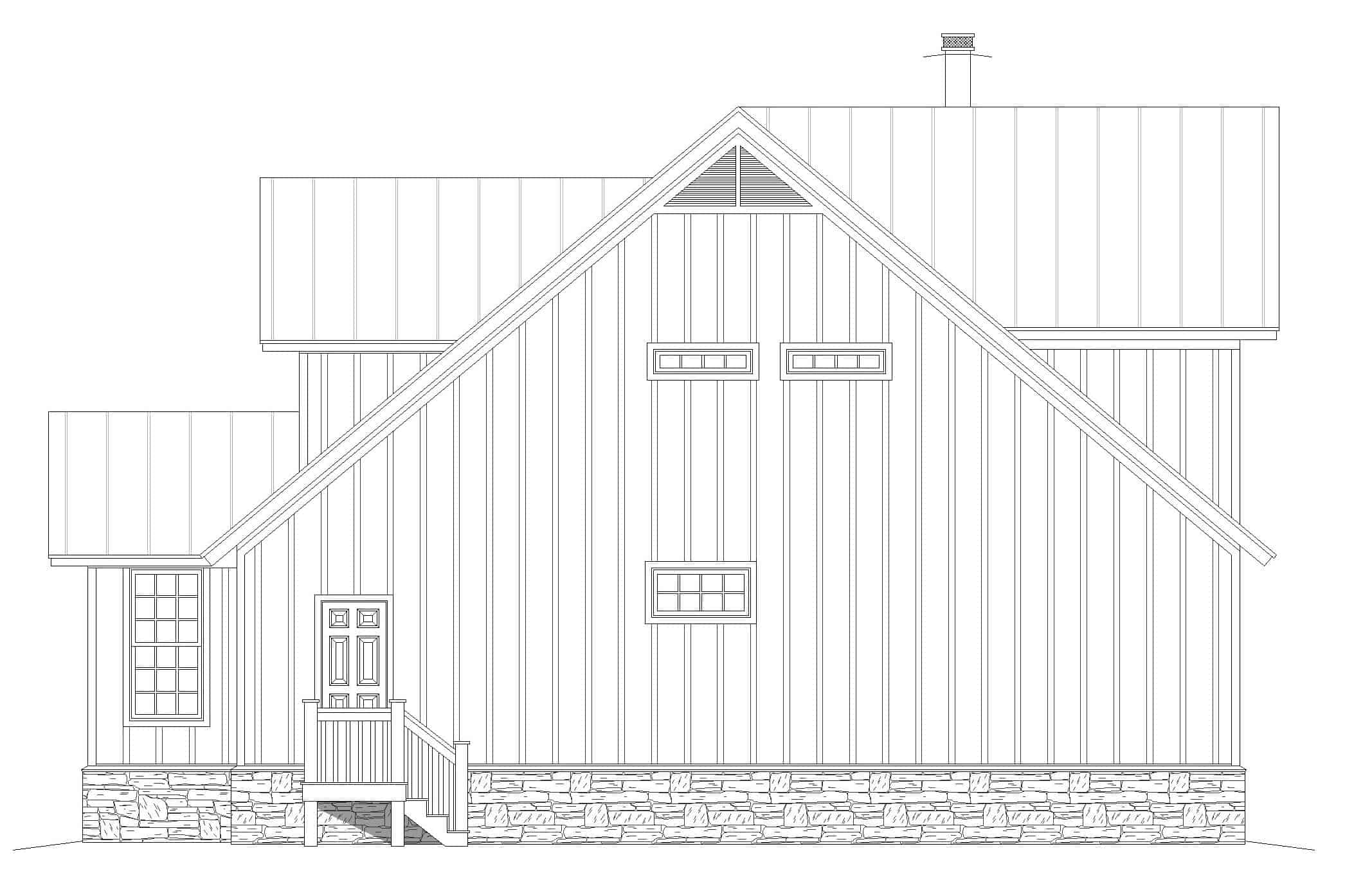 Home Plan Right Elevation of this 3-Bedroom,2300 Sq Ft Plan -196-1256