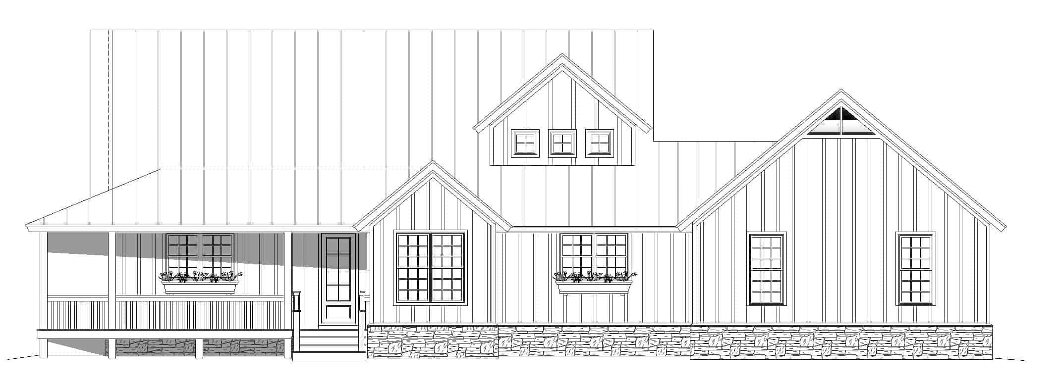 Home Plan Front Elevation of this 3-Bedroom,2277 Sq Ft Plan -196-1259