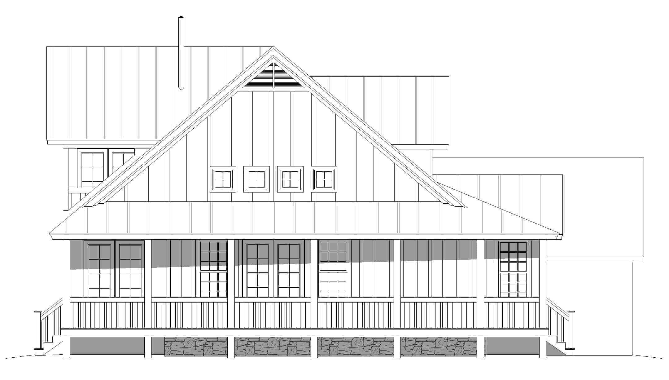 Home Plan Left Elevation of this 3-Bedroom,2277 Sq Ft Plan -196-1259