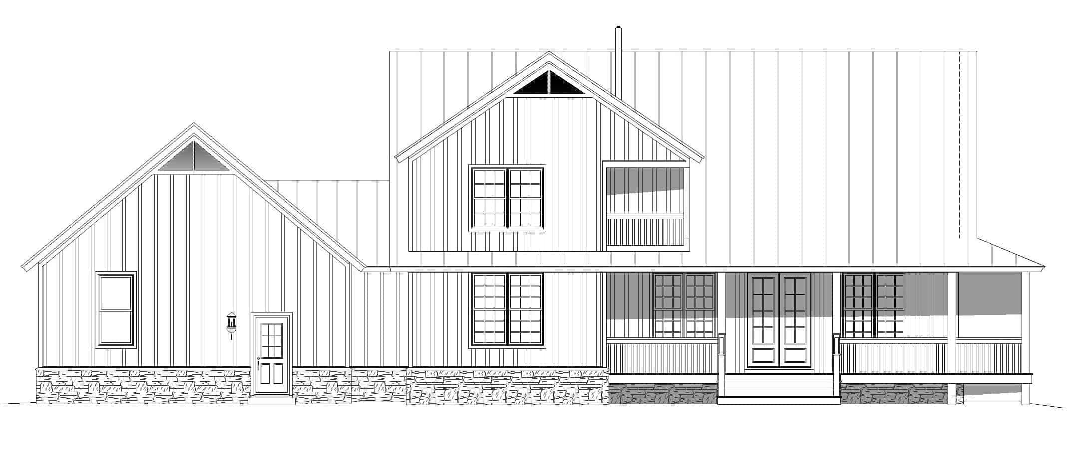 Home Plan Rear Elevation of this 3-Bedroom,2277 Sq Ft Plan -196-1259