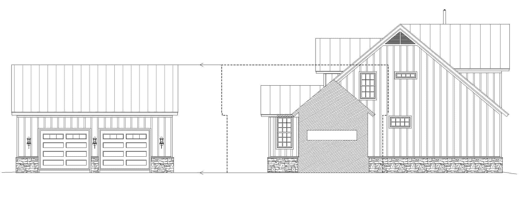 Home Plan Right Elevation of this 3-Bedroom,2277 Sq Ft Plan -196-1259