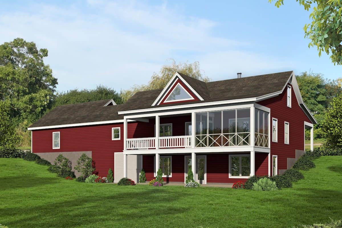 Rear View of this 2-Bedroom, 1787 Sq Ft Plan - 196-1260