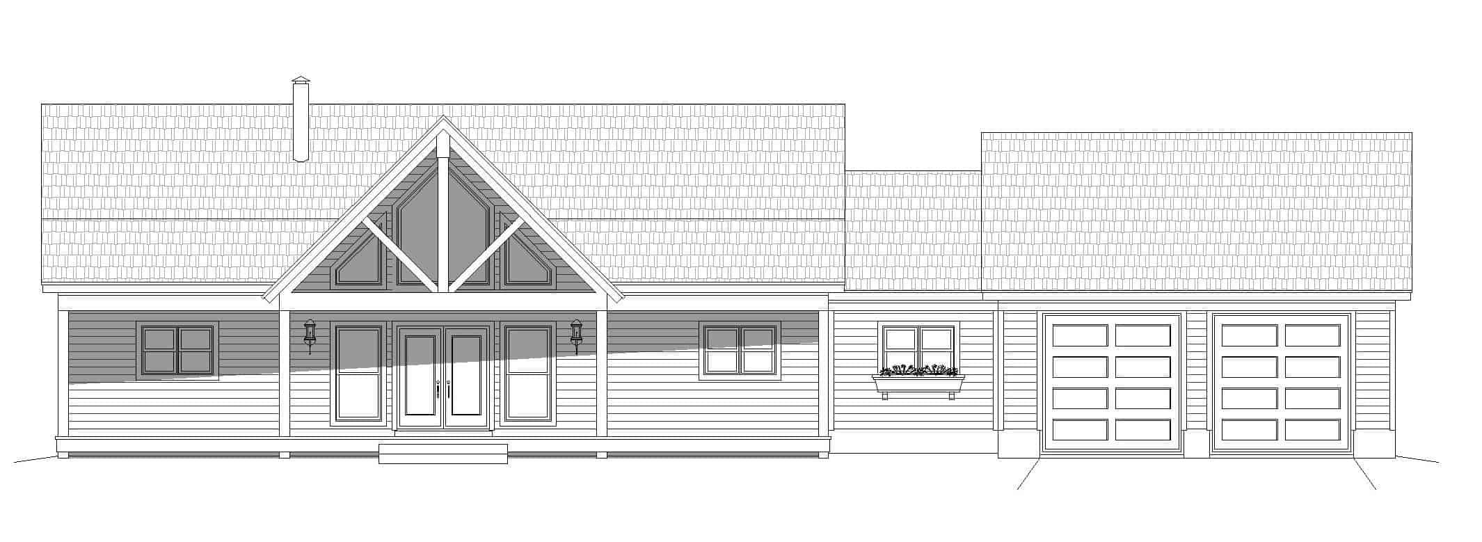 Home Plan Front Elevation of this 2-Bedroom,1787 Sq Ft Plan -196-1260