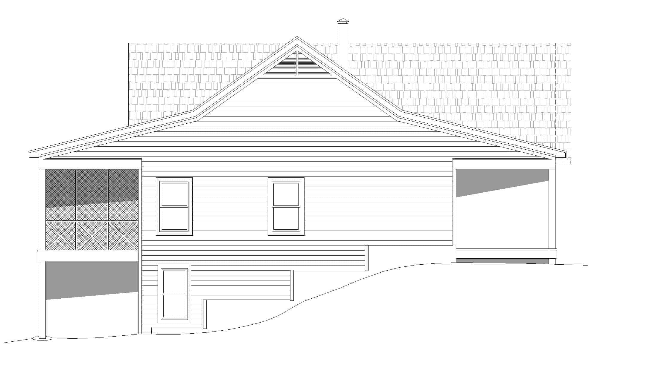 Home Plan Left Elevation of this 2-Bedroom,1787 Sq Ft Plan -196-1260