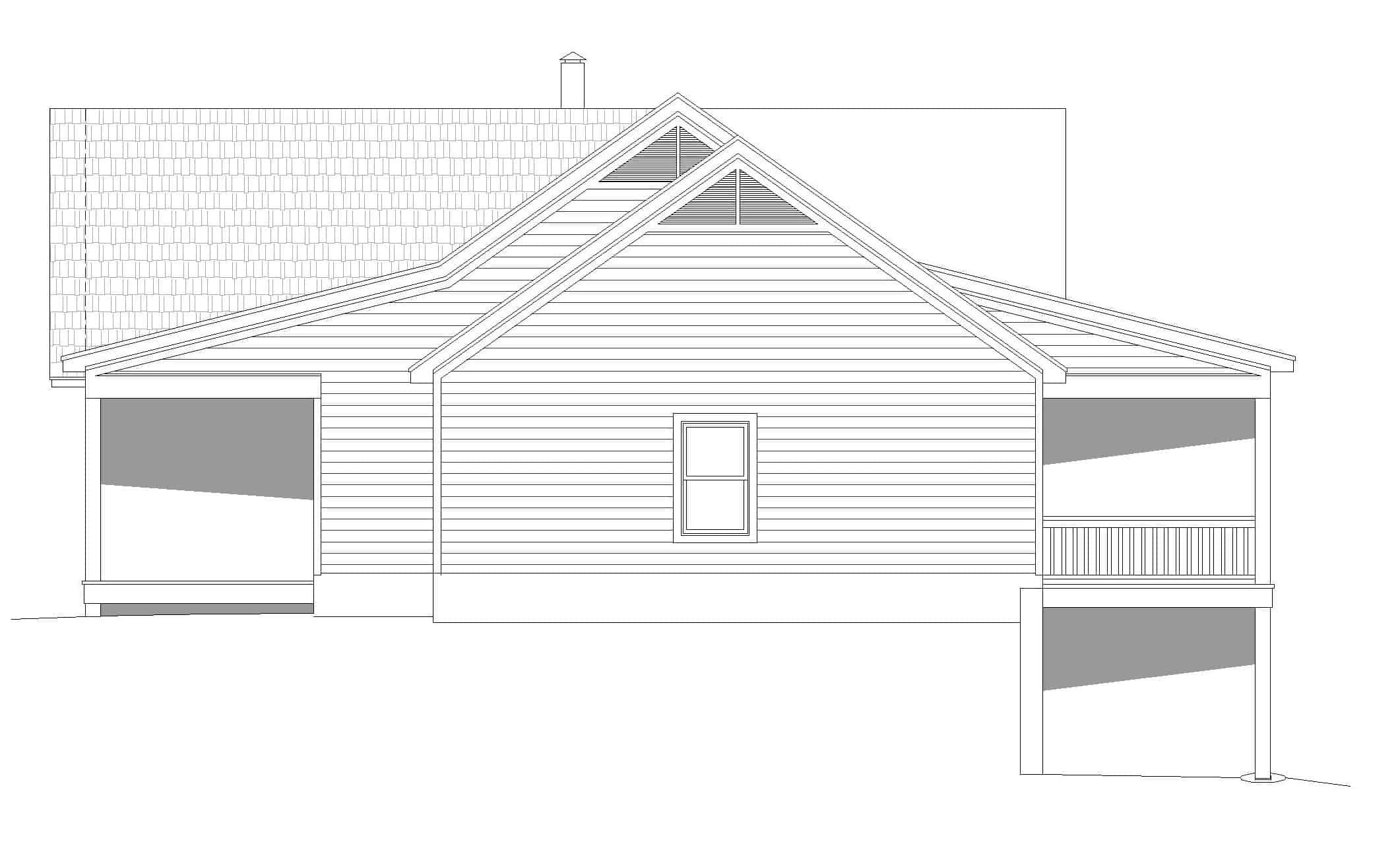 Home Plan Right Elevation of this 2-Bedroom,1787 Sq Ft Plan -196-1260