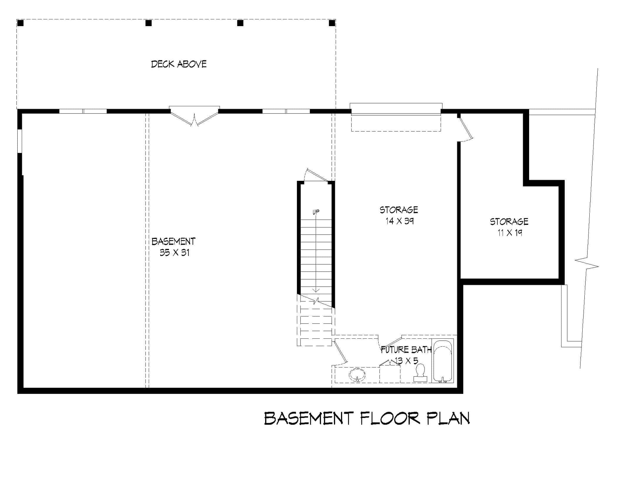 Basement of Ranch Plan #196-1261