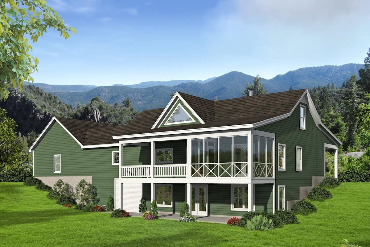 Rear View of this 2-Bedroom, 1787 Sq Ft Plan - 196-1261
