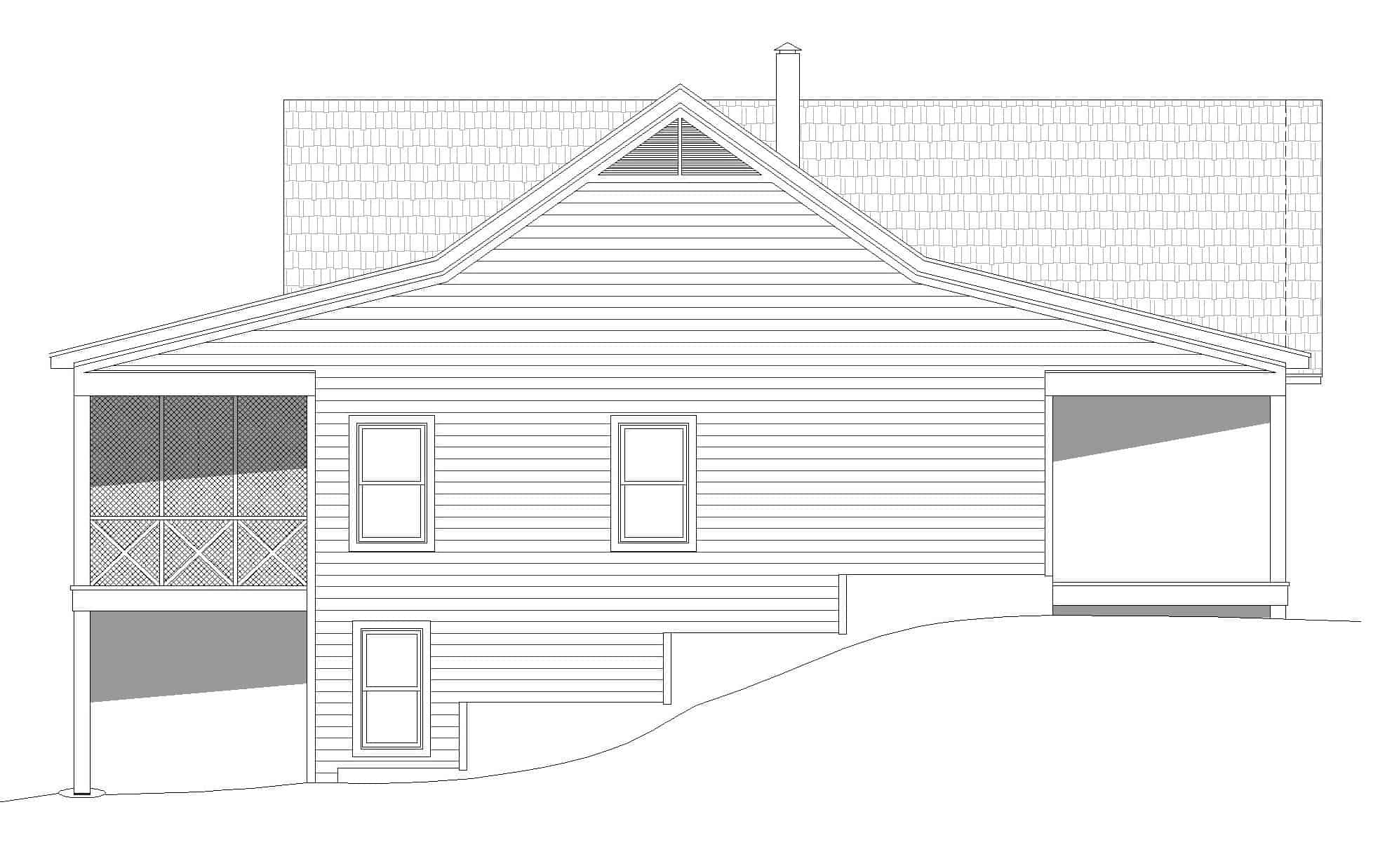 Home Plan Left Elevation of this 2-Bedroom,1787 Sq Ft Plan -196-1261