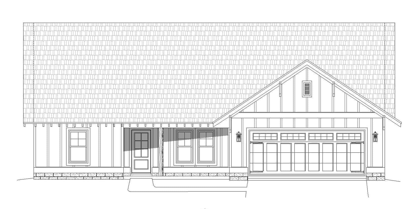 Home Plan Front Elevation of this 3-Bedroom,2174 Sq Ft Plan -196-1262