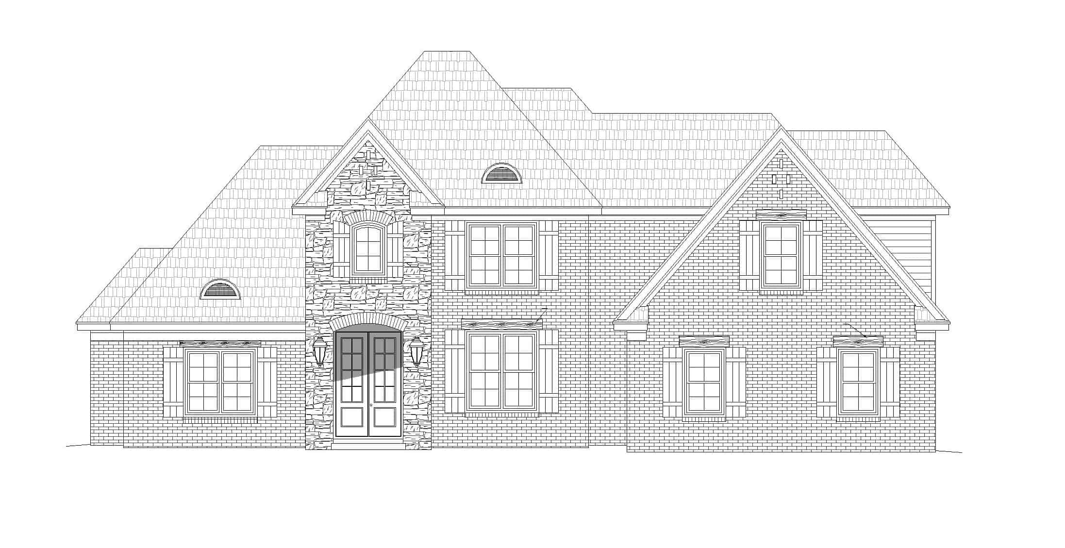 Home Plan Front Elevation of this 4-Bedroom,3372 Sq Ft Plan -196-1263