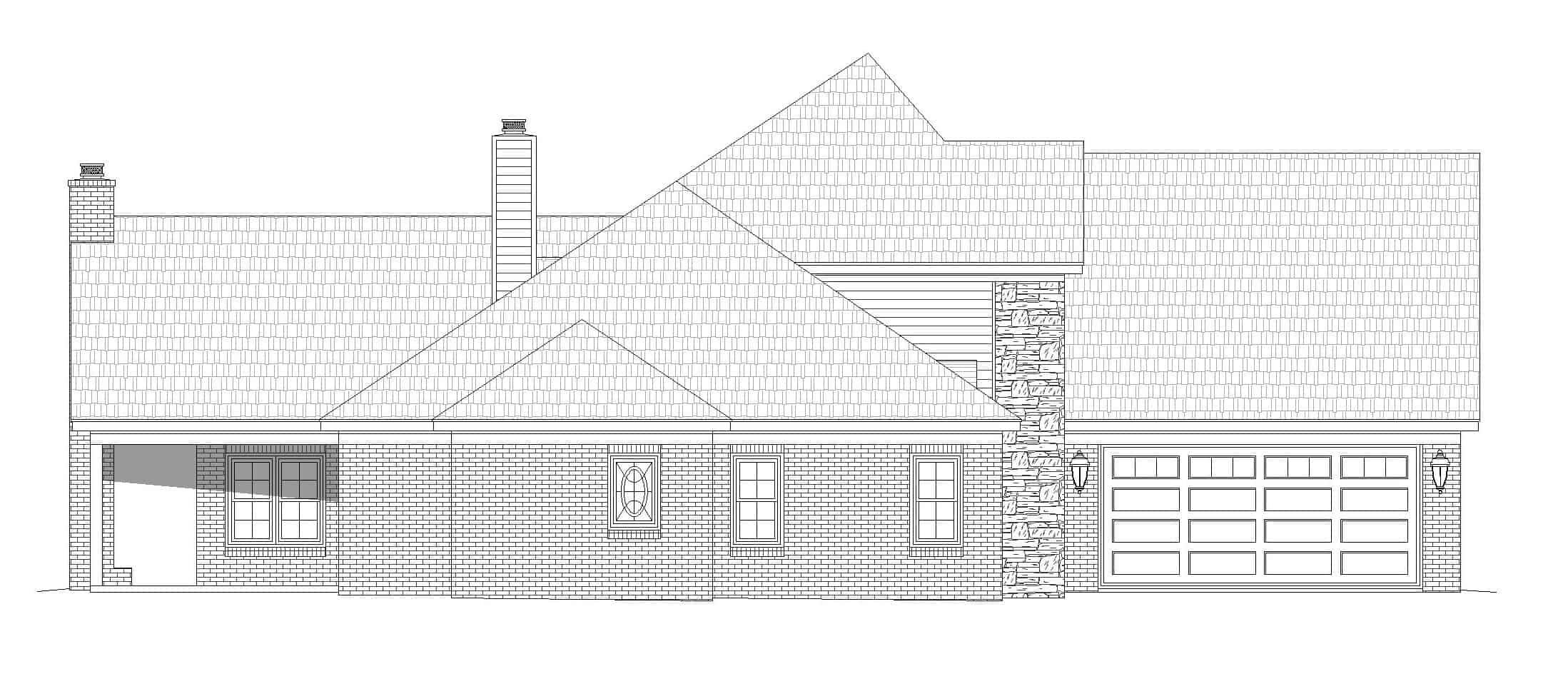 Home Plan Right Elevation of this 4-Bedroom,3372 Sq Ft Plan -196-1263