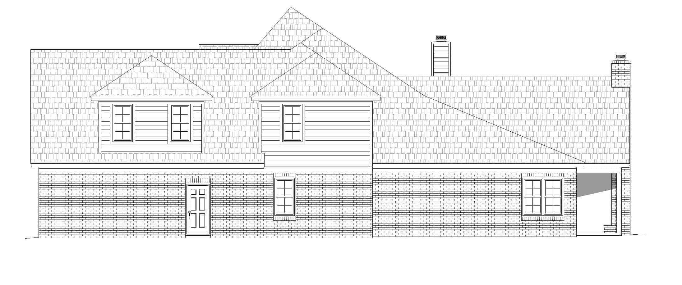 Home Plan Left Elevation of this 4-Bedroom,3372 Sq Ft Plan -196-1263