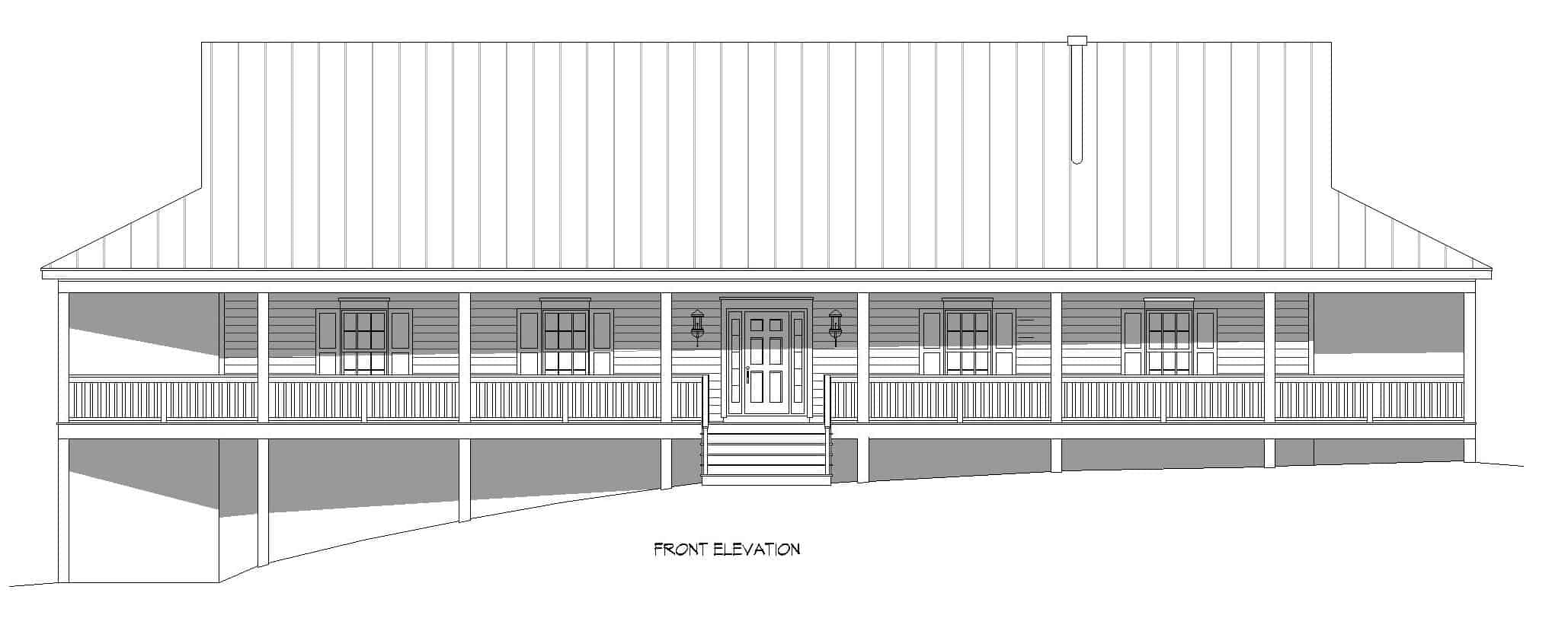 Home Plan Front Elevation of this 4-Bedroom,3786 Sq Ft Plan -196-1264