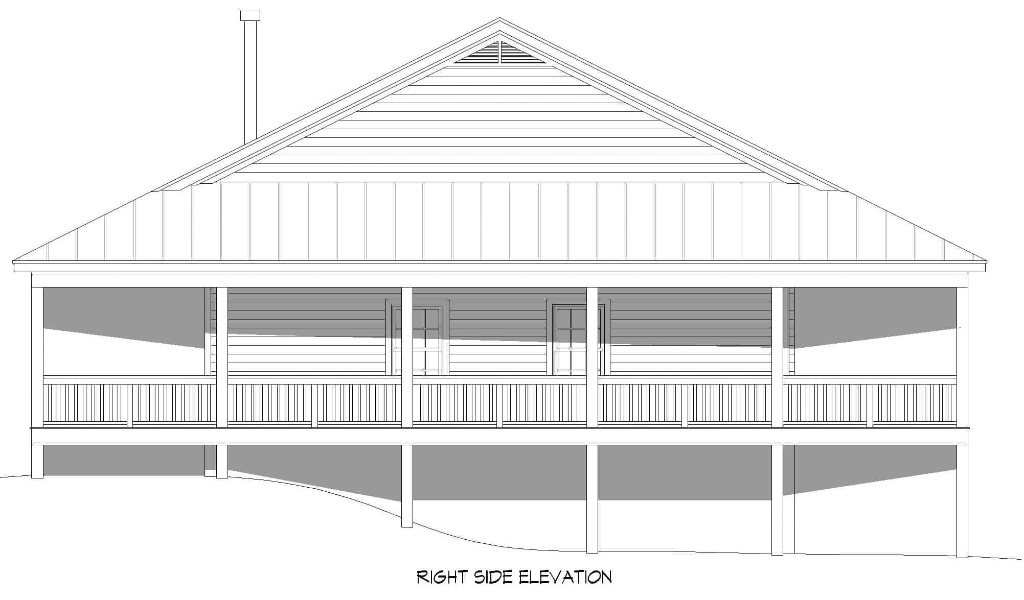 Home Plan Right Elevation of this 4-Bedroom,3786 Sq Ft Plan -196-1264