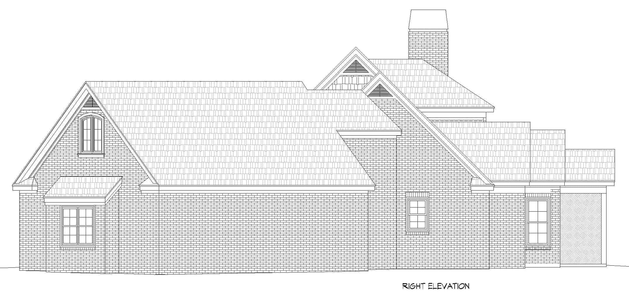 Home Plan Right Elevation of this 3-Bedroom,3510 Sq Ft Plan -196-1265