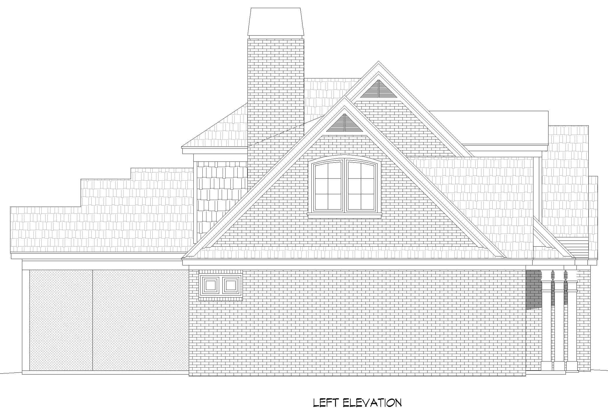 Home Plan Left Elevation of this 3-Bedroom,3510 Sq Ft Plan -196-1265