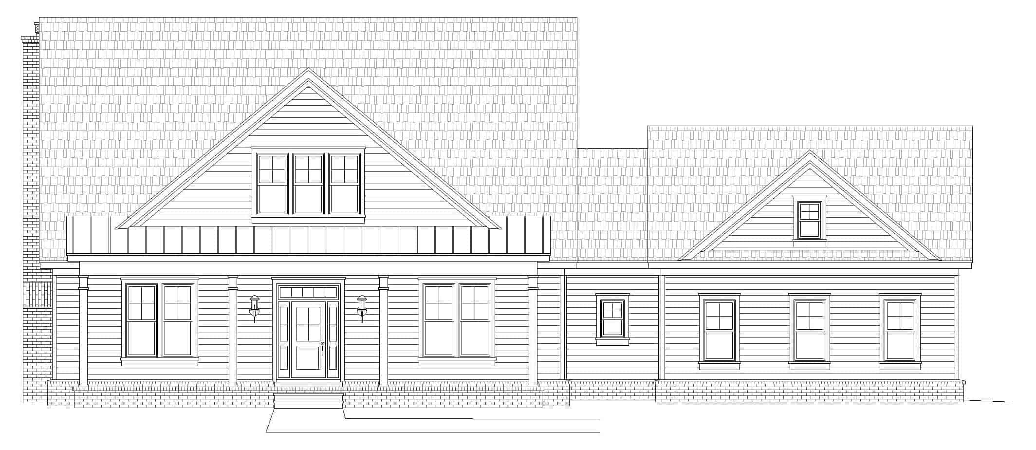 Home Plan Front Elevation of this 3-Bedroom,3455 Sq Ft Plan -196-1267