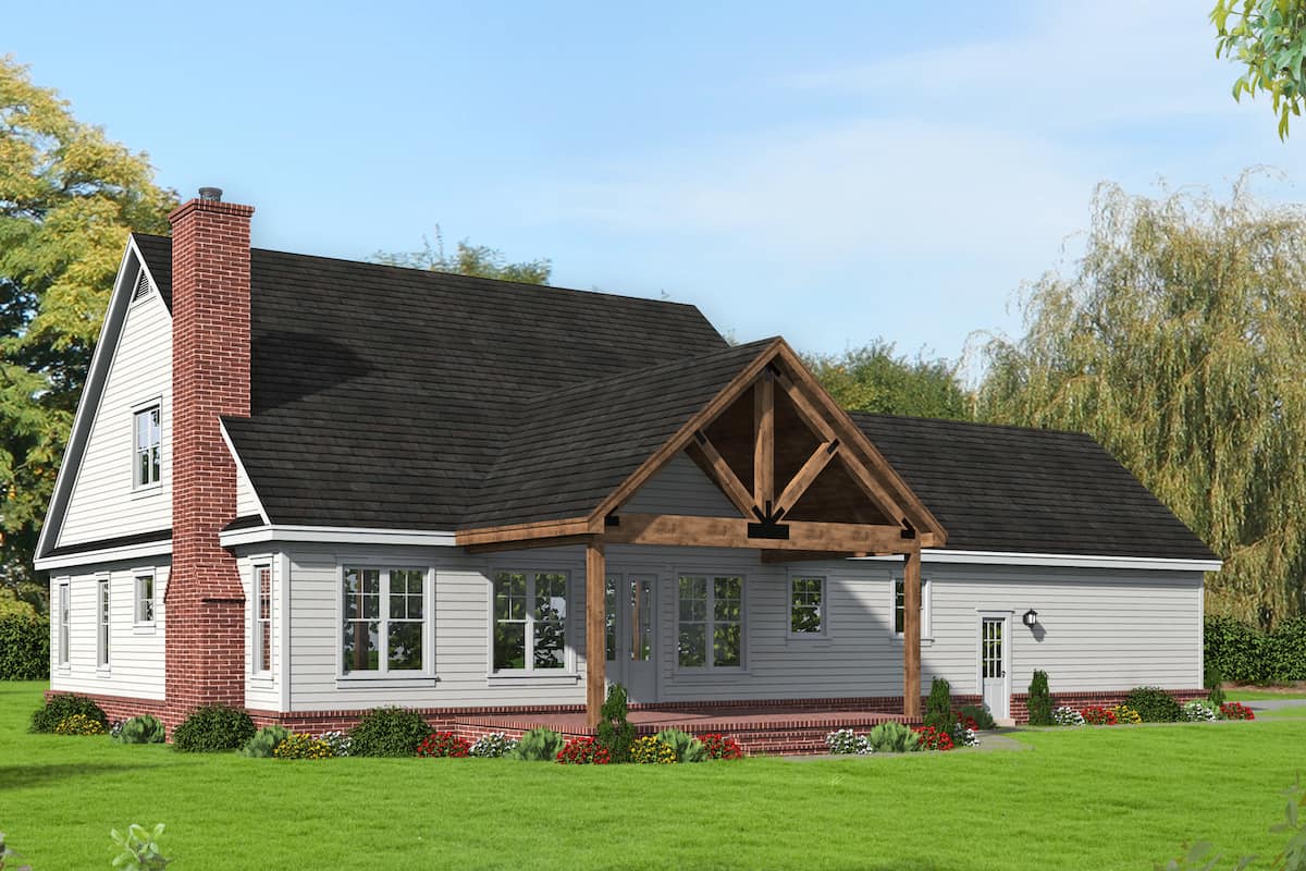 Rear View of this 3-Bedroom, 3455 Sq Ft Plan - 196-1267