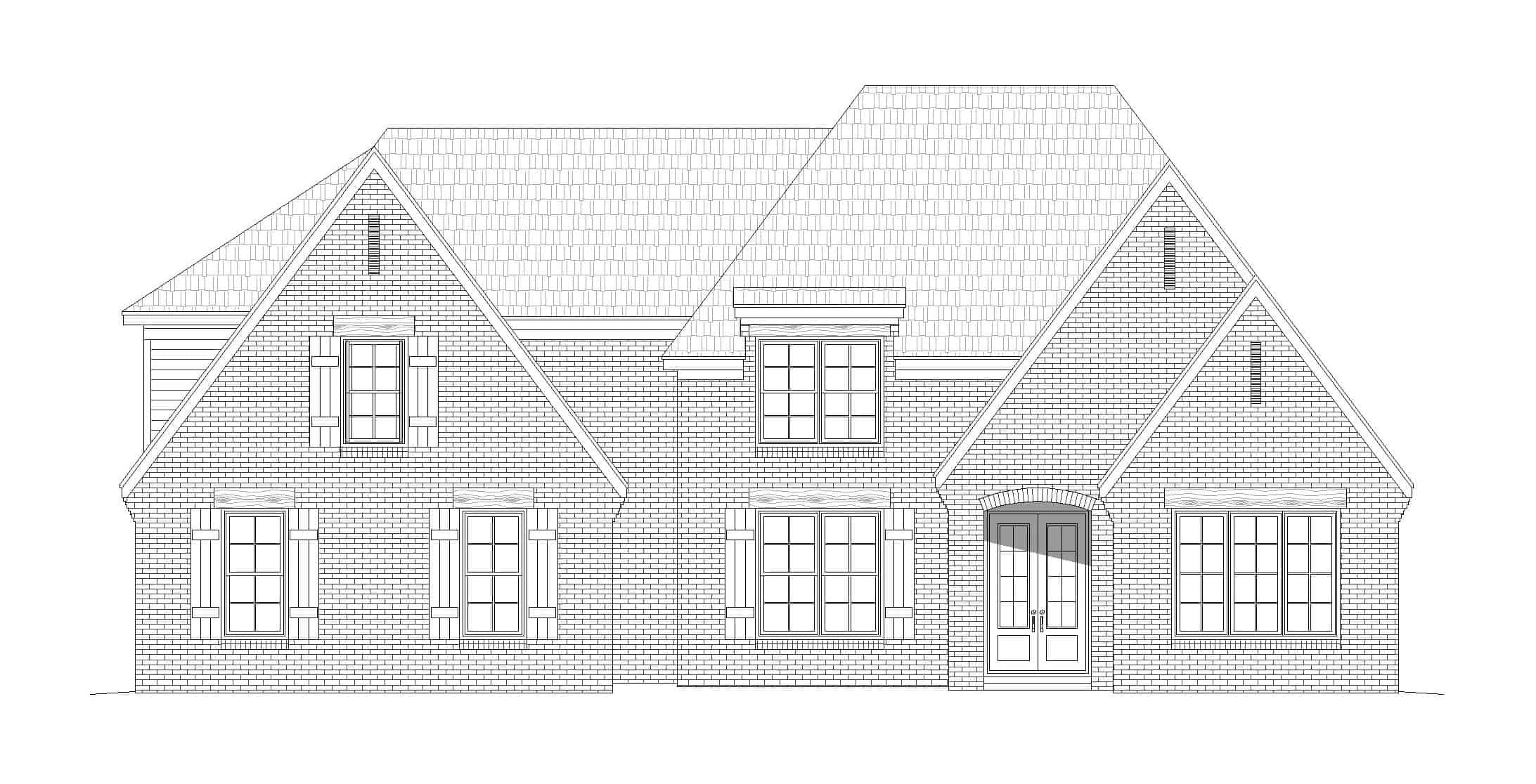 Home Plan Front Elevation of this 5-Bedroom,3781 Sq Ft Plan -196-1268