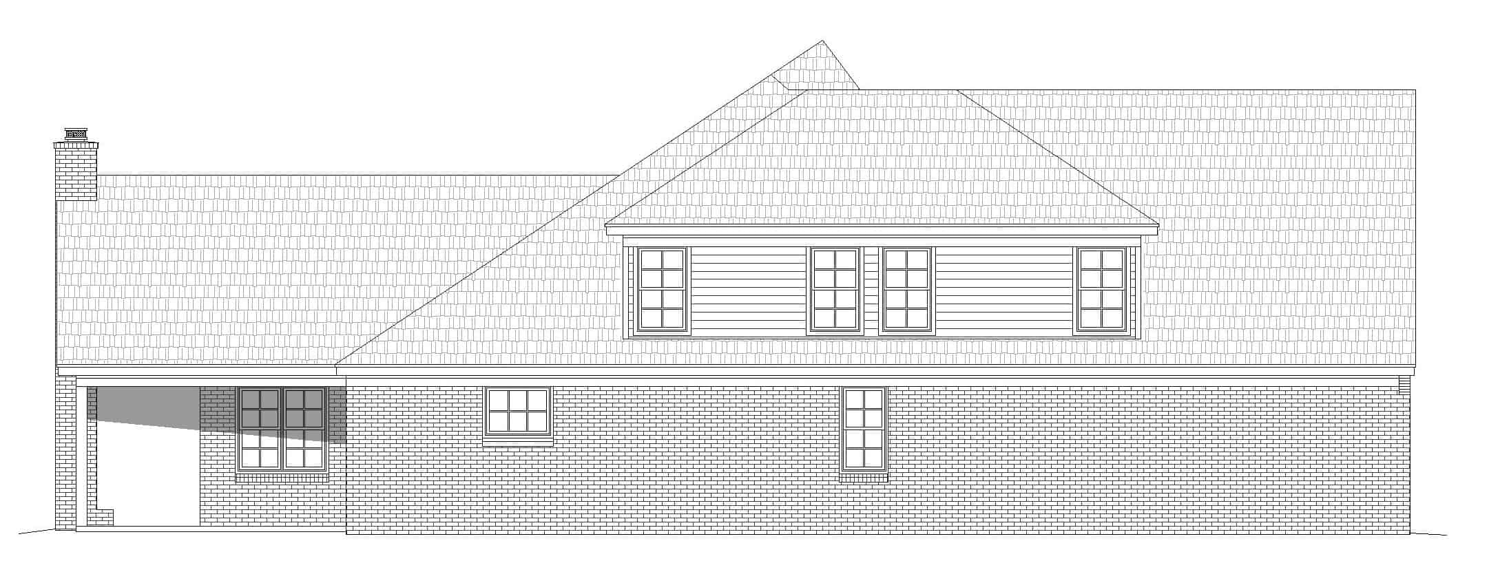 Home Plan Left Elevation of this 5-Bedroom,3781 Sq Ft Plan -196-1268