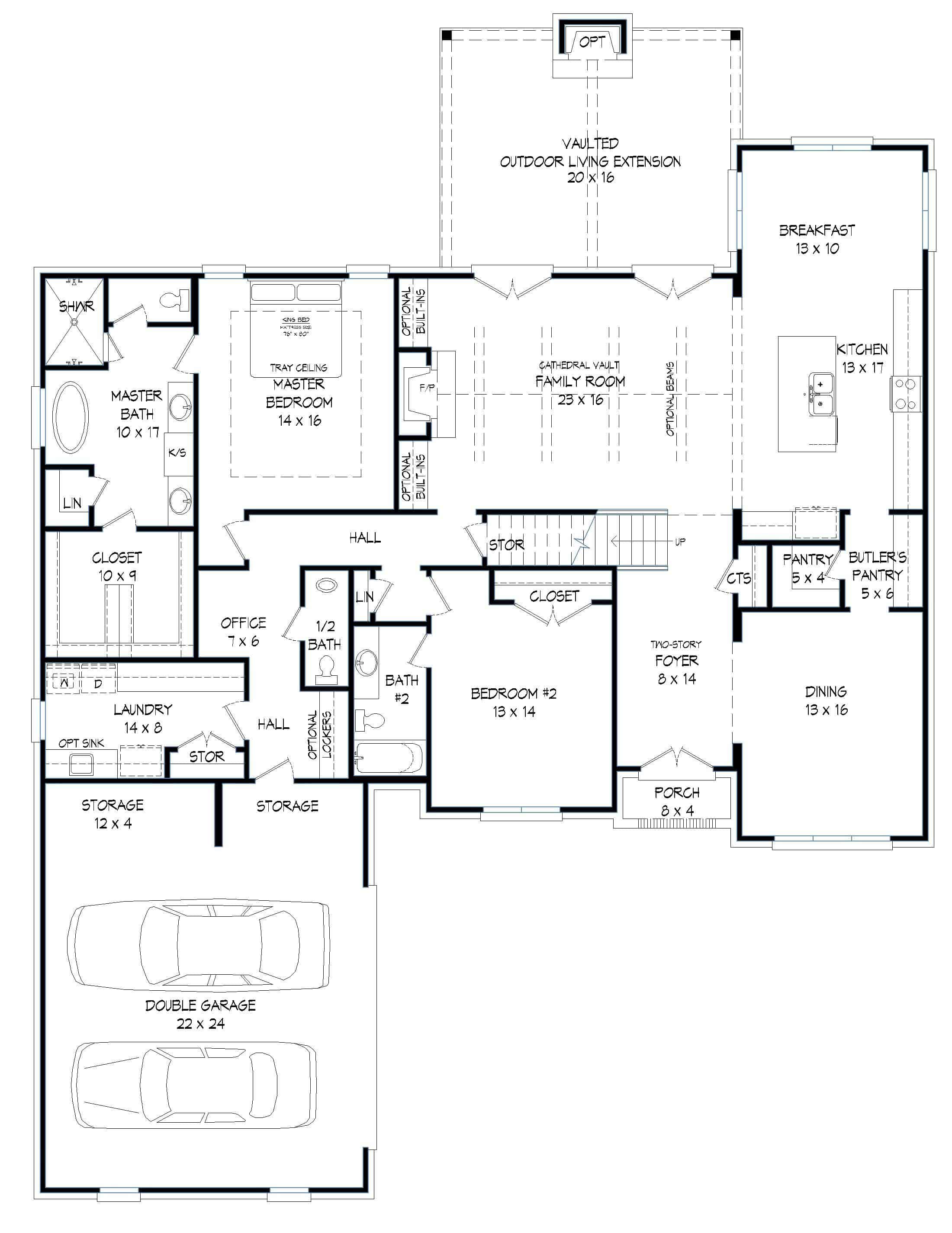 Main Level of Acadian Plan #196-1268