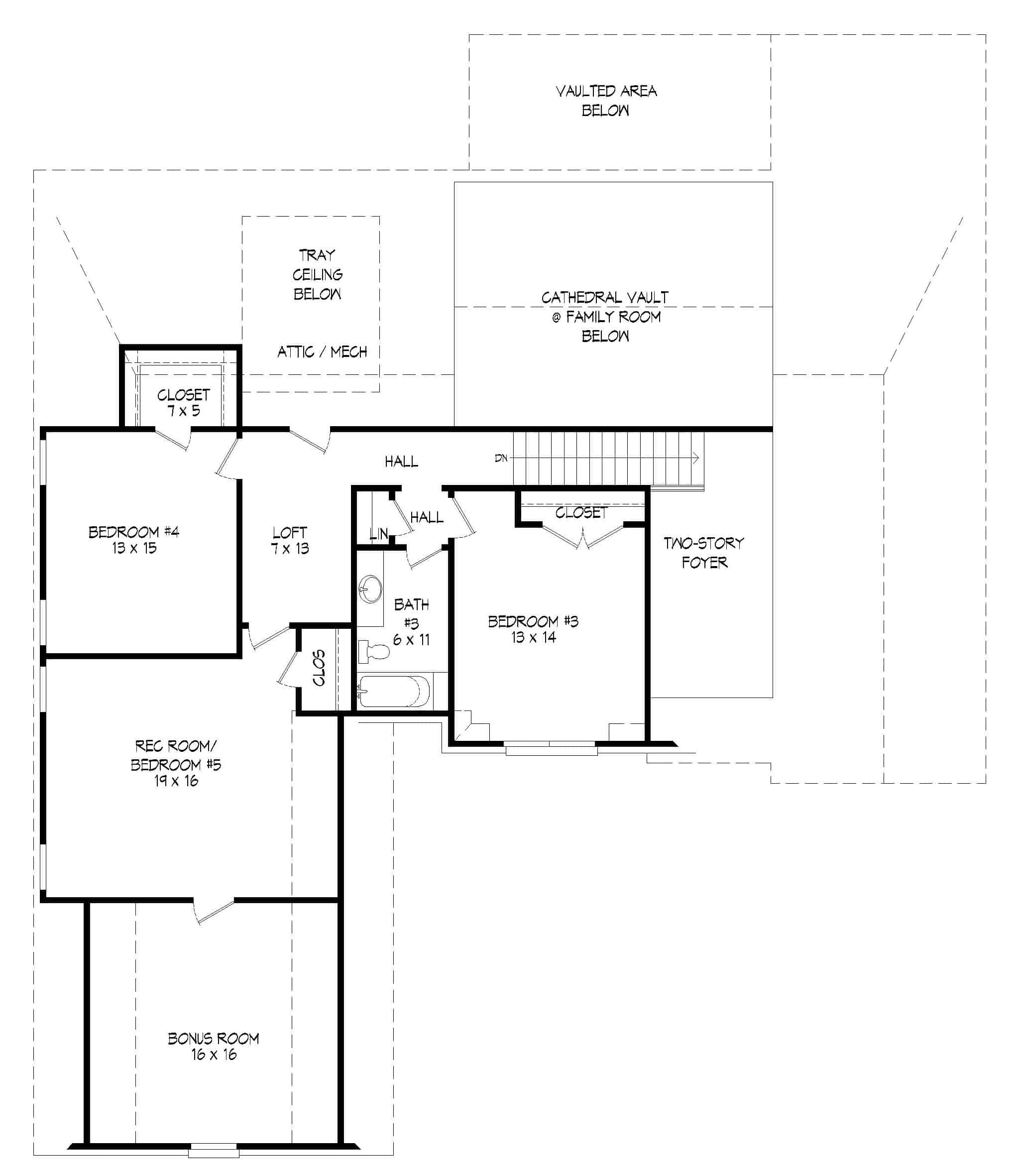 Upper Level of Acadian Plan #196-1268