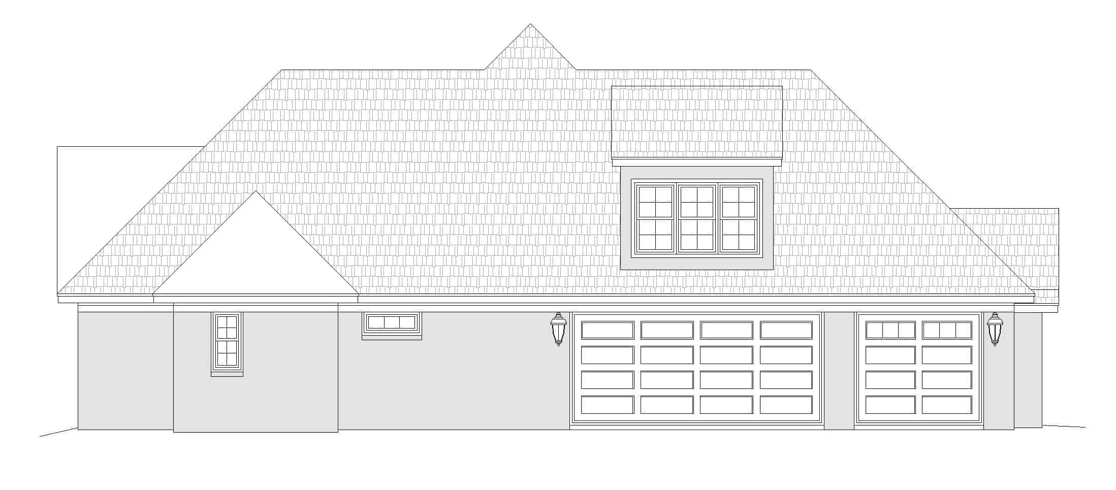 Home Plan Left Elevation of this 3-Bedroom,3667 Sq Ft Plan -196-1269
