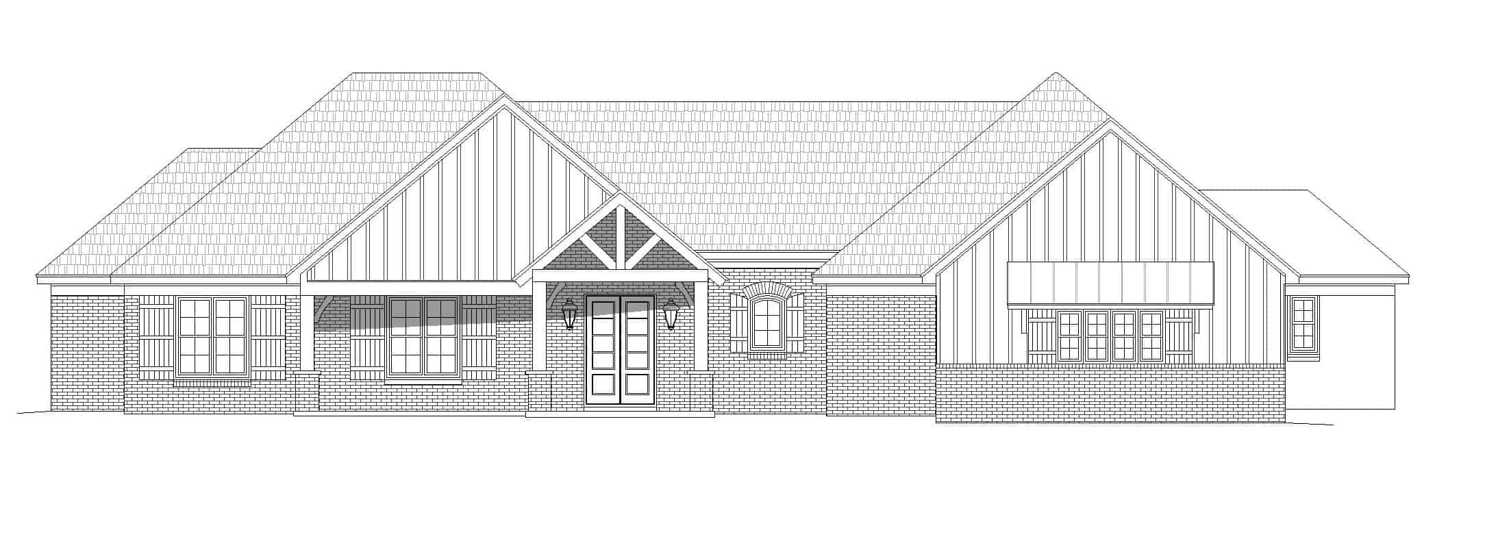 Home Plan Front Elevation of this 3-Bedroom,2835 Sq Ft Plan -196-1270