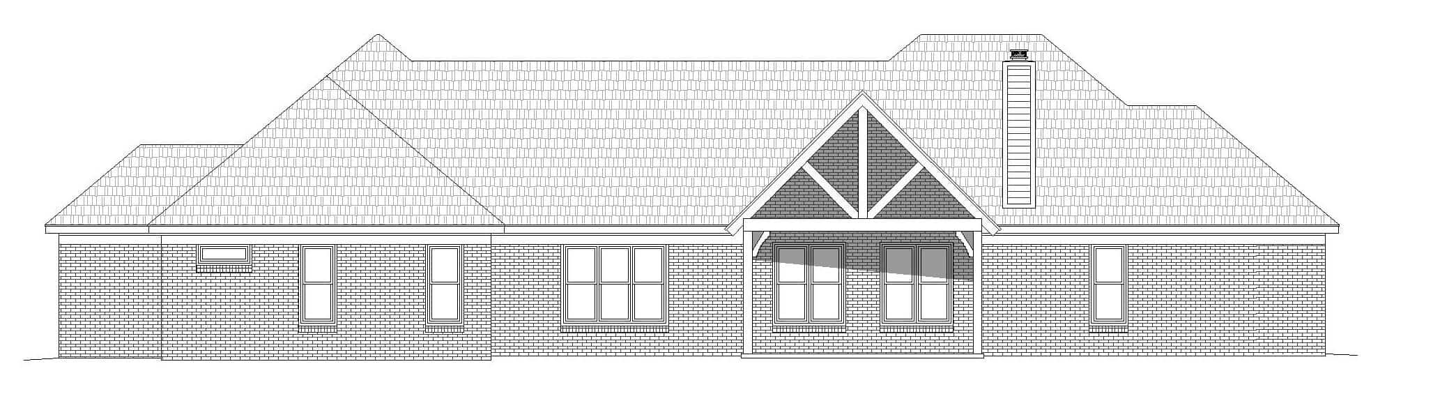 Home Plan Rear Elevation of this 3-Bedroom,2835 Sq Ft Plan -196-1270