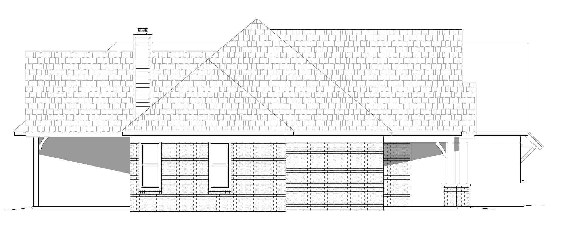 Home Plan Left Elevation of this 3-Bedroom,2835 Sq Ft Plan -196-1270