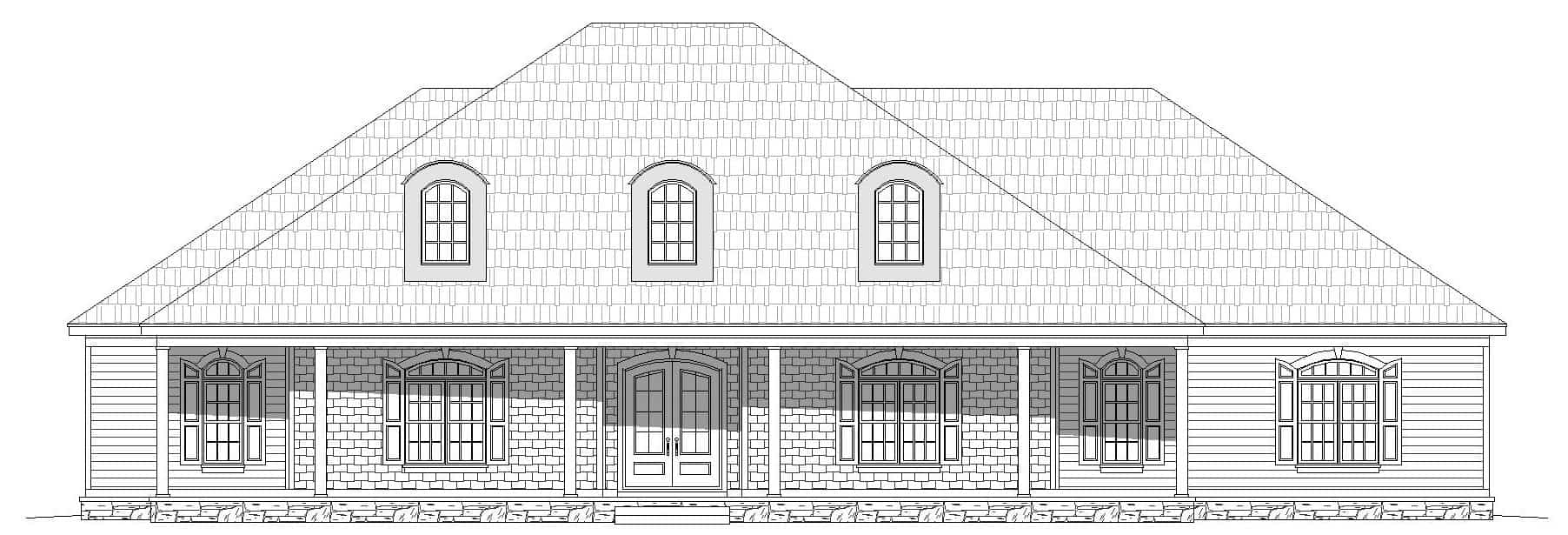 Home Plan Front Elevation of this 4-Bedroom,3480 Sq Ft Plan -196-1271