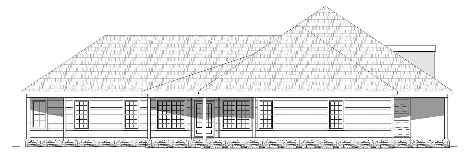 Home Plan Left Elevation of this 4-Bedroom,3480 Sq Ft Plan -196-1271