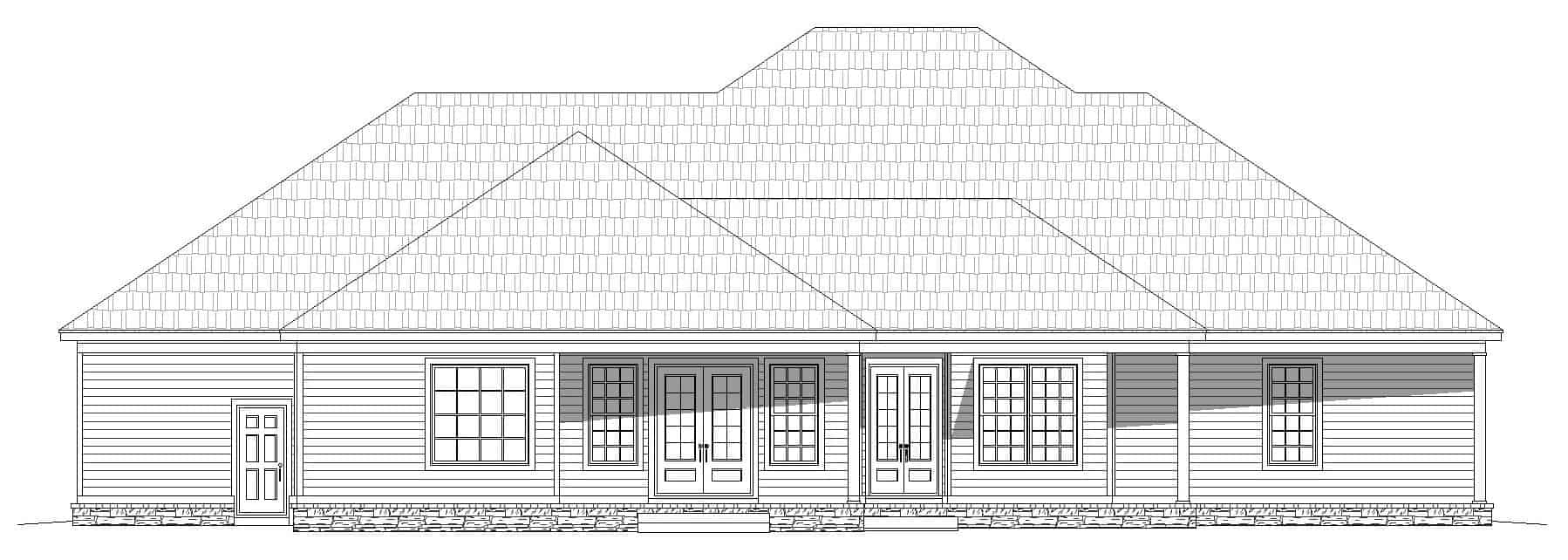 Home Plan Rear Elevation of this 4-Bedroom,3480 Sq Ft Plan -196-1271