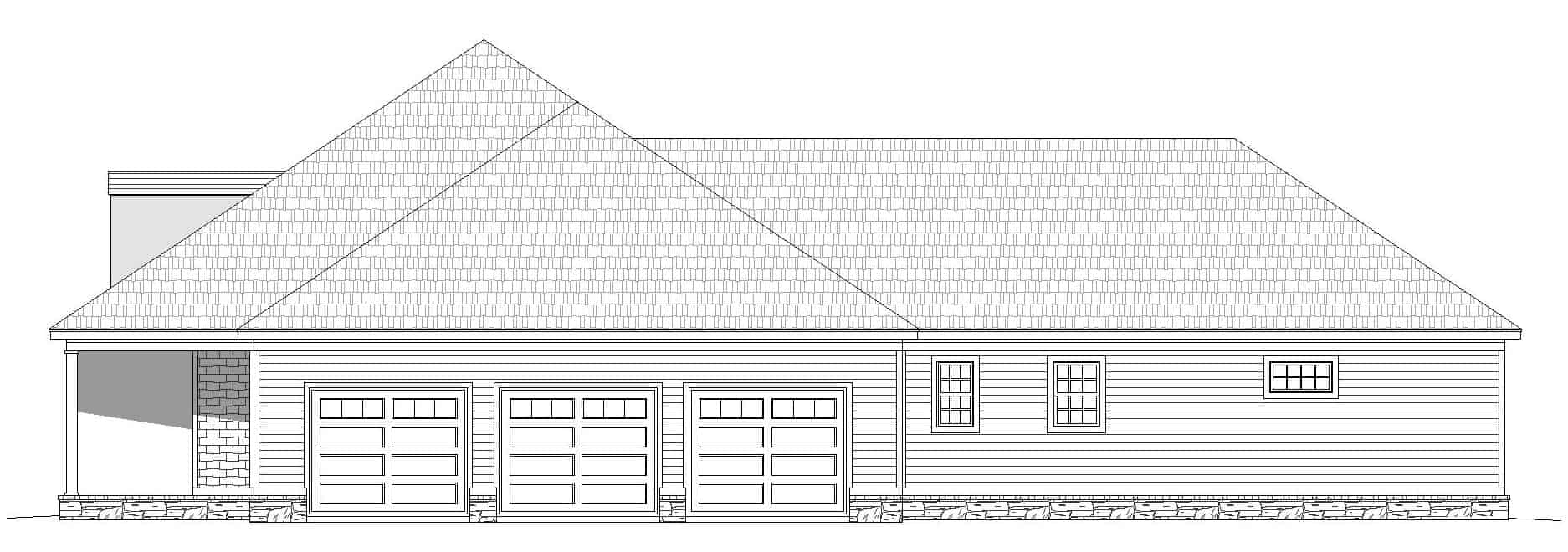 Home Plan Right Elevation of this 4-Bedroom,3480 Sq Ft Plan -196-1271