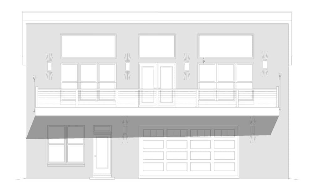 Home Plan Front Elevation of this 2-Bedroom,1957 Sq Ft Plan -196-1274
