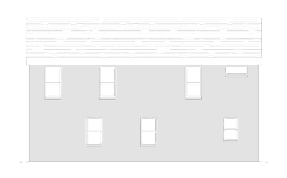 Home Plan Rear Elevation of this 2-Bedroom,1957 Sq Ft Plan -196-1274