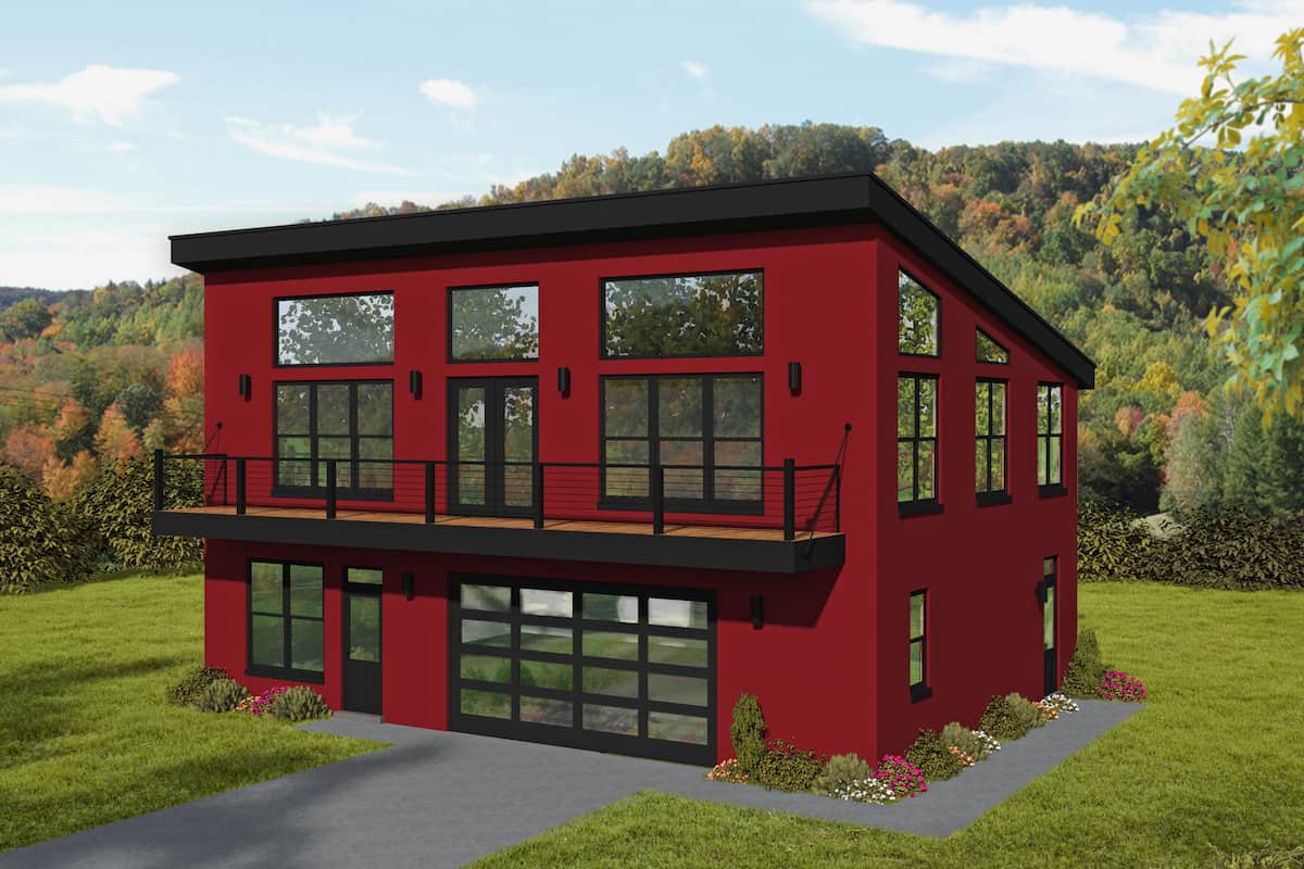 Contemporary style house (ThePlanCollection: Plan #196-1274)