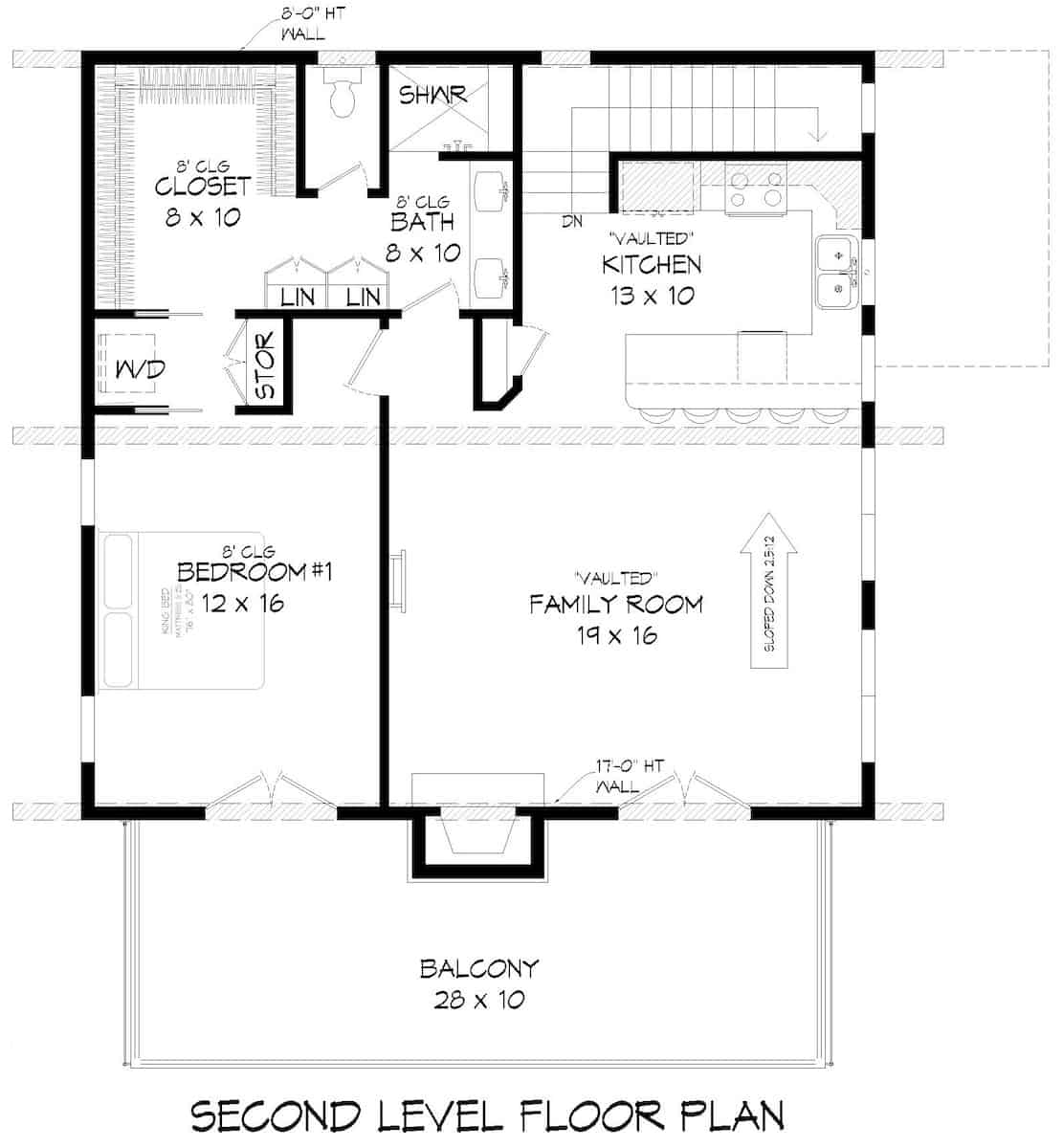 Upper Level of Contemporary Plan #196-1275