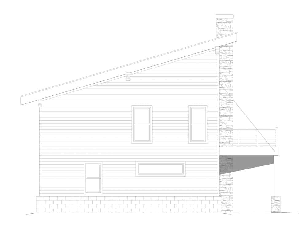 Home Plan Left Elevation of this 2-Bedroom,1571 Sq Ft Plan -196-1275