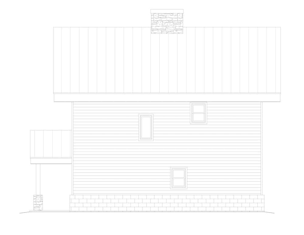 Home Plan Rear Elevation of this 2-Bedroom,1571 Sq Ft Plan -196-1275